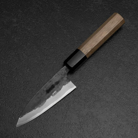 Funayuki Blue Steel #2 Kurouchi Walnut Handle 100mm (3.9”)-[Musashi]-[Japanese-Kitchen-Knives]
