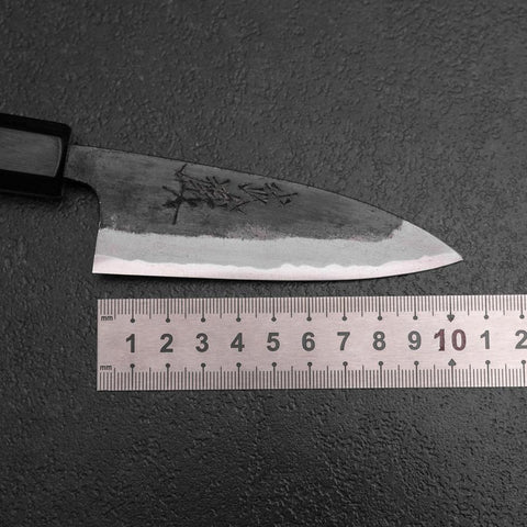 Funayuki Blue Steel #2 Kurouchi Walnut Handle 100mm-[Musashi]-[Japanese-Kitchen-Knives]