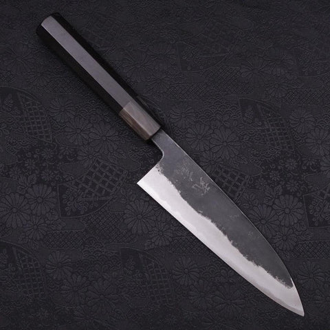 Funayuki Blue Super Kurouchi Buffalo Ebony Handle 165mm (6.5”)-[Musashi]-[Japanese-Kitchen-Knives]