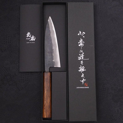 Funayuki Blue steel #2 Kurouchi Sumi Urushi Handle 165mm-Aogami Super-Kurouchi-Japanese Handle-[Musashi]-[Japanese-Kitchen-Knives]