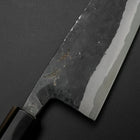Funayuki Sabaki Blue Steel #1 Kurouchi Buffalo Magnolia Handle 160mm (6.3”)-[Musashi]-[Japanese-Kitchen-Knives]