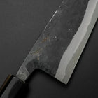 Funayuki Sabaki Blue Steel #1 Kurouchi Buffalo Magnolia Handle 160mm-[Musashi]-[Japanese-Kitchen-Knives]