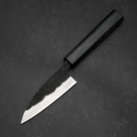 Funayuki Sabaki Blue Steel #1 Kurouchi Dark Blue Urushi Handle 105mm-[Musashi]-[Japanese-Kitchen-Knives]