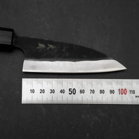 Funayuki Sabaki Blue Steel #1 Kurouchi Dark Blue Urushi Handle 105mm-[Musashi]-[Japanese-Kitchen-Knives]