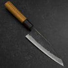 Funayuki Sabaki Blue Steel #2 Kurouchi Buffalo Teak Handle 165mm (6.5”)-[Musashi]-[Japanese-Kitchen-Knives]