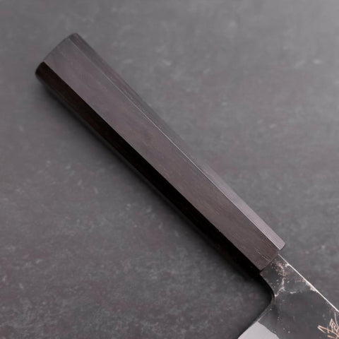 Funayuki Sabaki Blue Steel #2 Kurouchi Ebony Handle 165mm (6.5”)-[Musashi]-[Japanese-Kitchen-Knives]
