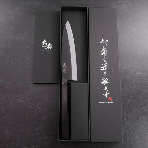 Funayuki Sabaki Blue Steel #2 Kurouchi Ebony Handle 165mm (6.5”)-[Musashi]-[Japanese-Kitchen-Knives]