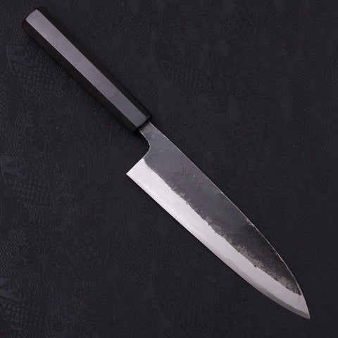 Funayuki Sabaki Blue Super Kurouchi Buffalo Ebony Handle 180mm (7”)-[Musashi]-[Japanese-Kitchen-Knives]