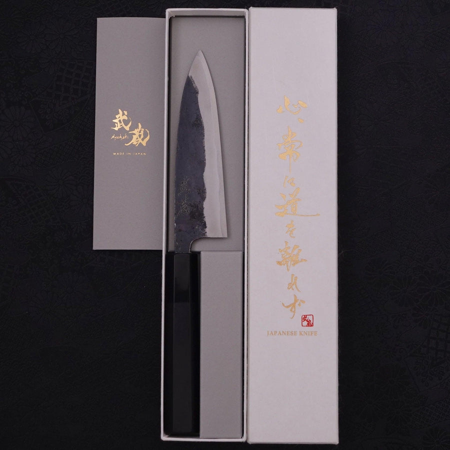 Funayuki Sabaki Blue steel #1 Kurouchi Buffalo Ebony Handle 135mm-Blue steel #1-Kurouchi-Japanese Handle-[Musashi]-[Japanese-Kitchen-Knives]
