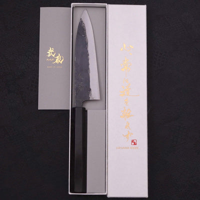Funayuki Sabaki Blue steel #1 Kurouchi Buffalo Ebony Handle 150mm-Blue steel #1-Kurouchi-Japanese Handle-[Musashi]-[Japanese-Kitchen-Knives]