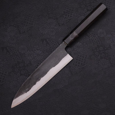 Funayuki Sabaki Blue steel #1 Kurouchi Buffalo Ebony Handle 180mm-Blue steel #1-Kurouchi-Japanese Handle-[Musashi]-[Japanese-Kitchen-Knives]