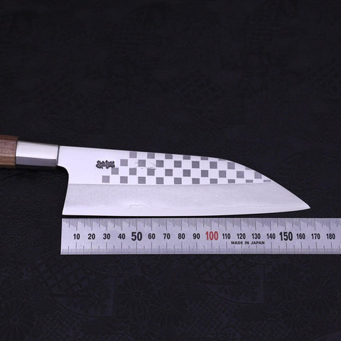 Funayuki Silver Steel #3 Ichimatsu Walnut Handle 165mm (6.5”)-[Musashi]-[Japanese-Kitchen-Knives]
