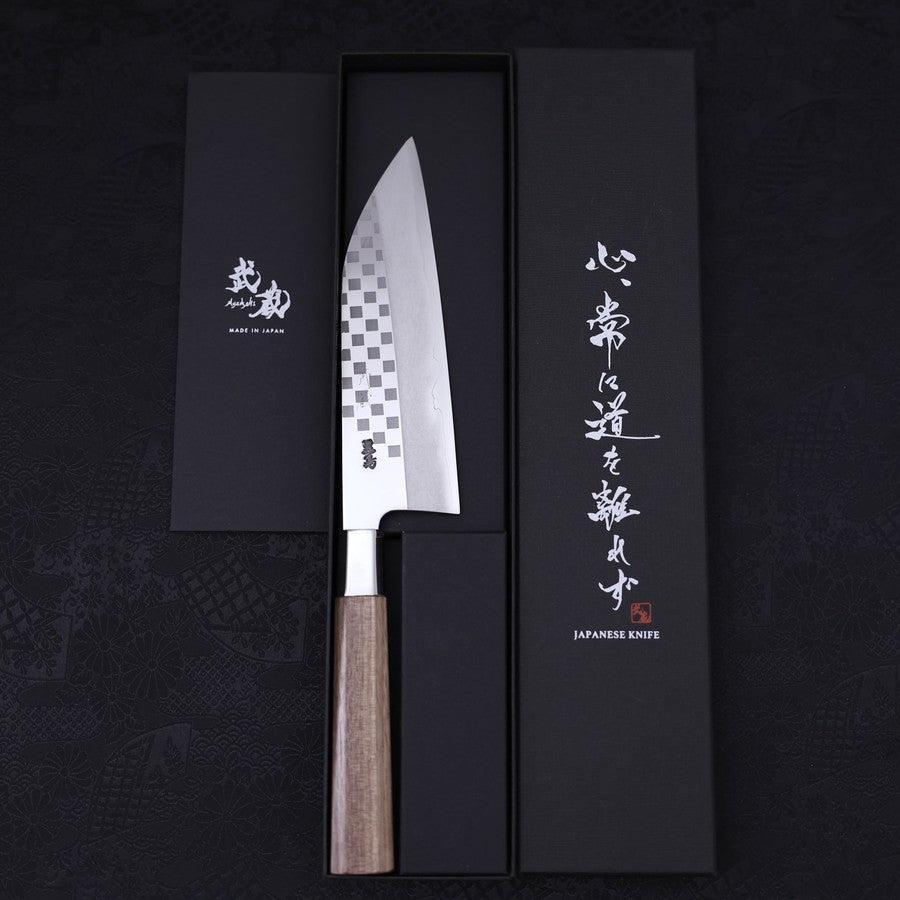 Funayuki Silver Steel #3 Ichimatsu Walnut Handle 165mm-[Musashi]-[Japanese-Kitchen-Knives]