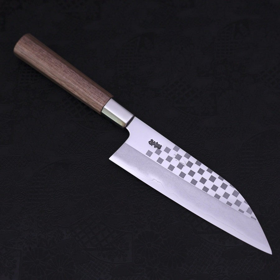 Funayuki Silver Steel #3 Ichimatsu Walnut Handle 165mm-[Musashi]-[Japanese-Kitchen-Knives]