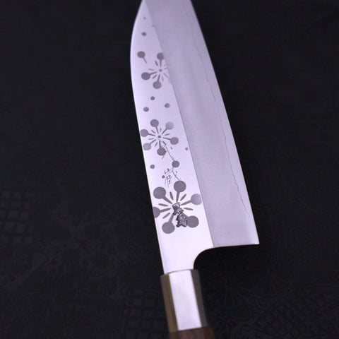 Funayuki Silver Steel #3 Kazahana Walnut Handle 165mm (6.5”)-[Musashi]-[Japanese-Kitchen-Knives]