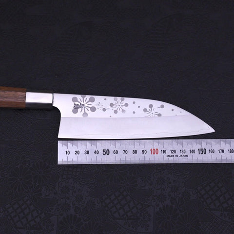 Funayuki Silver Steel #3 Kazahana Walnut Handle 165mm (6.5”)-[Musashi]-[Japanese-Kitchen-Knives]
