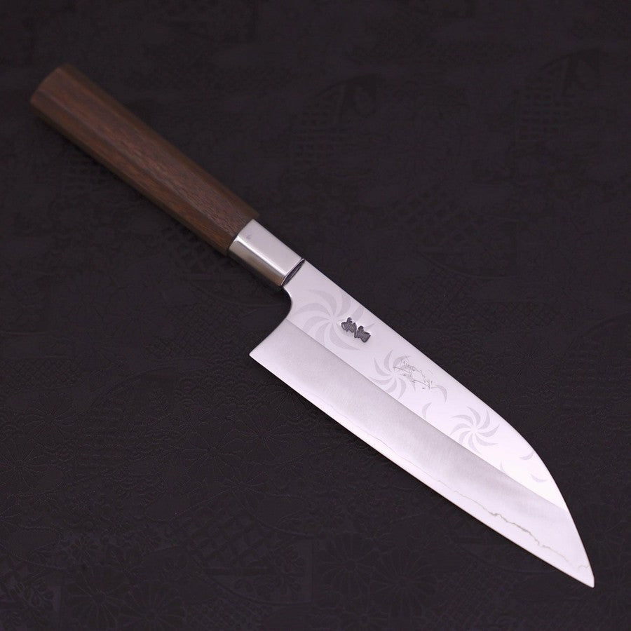 Funayuki Silver Steel #3 Kemanmon Walnut Handle 165mm-[Musashi]-[Japanese-Kitchen-Knives]