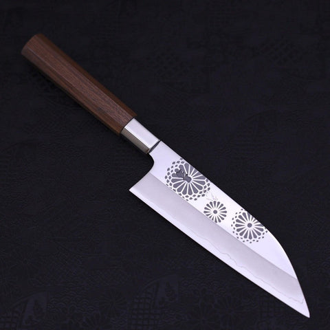 Funayuki Silver Steel #3 Kiku Walnut Handle 165mm (6.5”)-[Musashi]-[Japanese-Kitchen-Knives]
