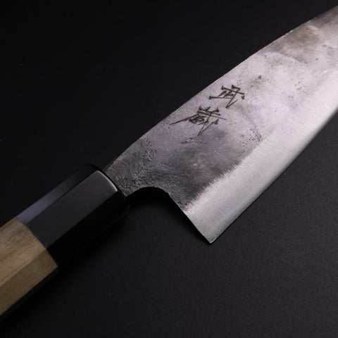 Funayuki White Steel #2 Kurouchi Buffalo Magnolia Handle 150mm (5.9”)-[Musashi]-[Japanese-Kitchen-Knives]