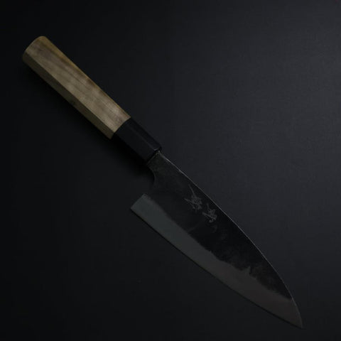 Funayuki White Steel #2 Kurouchi Buffalo Magnolia Handle 150mm-[Musashi]-[Japanese-Kitchen-Knives]