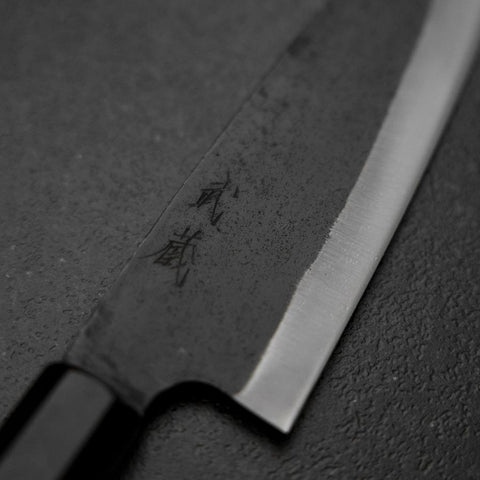 Funayuki White Steel #2 Kurouchi Buffalo Magnolia Handle 155mm (6.1”)-[Musashi]-[Japanese-Kitchen-Knives]