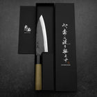 Funayuki White Steel #2 Kurouchi Buffalo Magnolia Handle 155mm (6.1”)-[Musashi]-[Japanese-Kitchen-Knives]