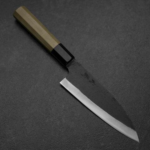 Funayuki White Steel #2 Kurouchi Buffalo Magnolia Handle 155mm (6.1”)-[Musashi]-[Japanese-Kitchen-Knives]