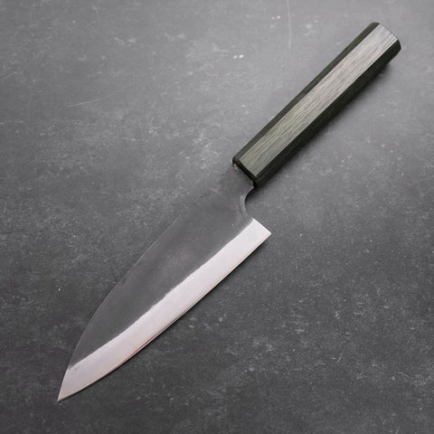 Funayuki White Steel #2 Kurouchi Green Urushi Handle 150mm (5.9”)-[Musashi]-[Japanese-Kitchen-Knives]