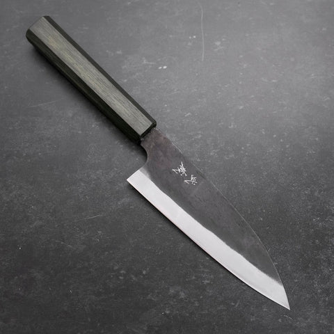 Funayuki White Steel #2 Kurouchi Green Urushi Handle 150mm (5.9”)-[Musashi]-[Japanese-Kitchen-Knives]