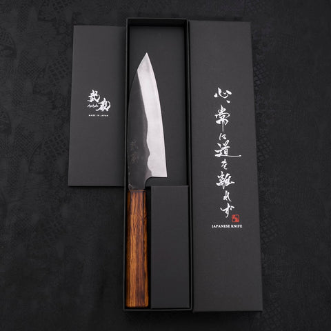 Funayuki White Steel #2 Kurouchi Sumi Urushi Handle 150mm (5.9”)-[Musashi]-[Japanese-Kitchen-Knives]