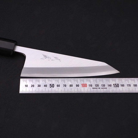 Garasuki Boning Knife White Steel #2 Kasumi Buffalo Ebony Handle 150mm (5.9”)-[Musashi]-[Japanese-Kitchen-Knives]