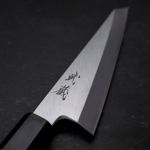 Garasuki Boning Knife White Steel #2 Polished Buffalo Teak Handle 150mm (5.9”)-[Musashi]-[Japanese-Kitchen-Knives]