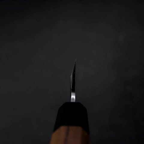 Garasuki Boning Knife White Steel #2 Polished Buffalo Teak Handle 150mm (5.9”)-[Musashi]-[Japanese-Kitchen-Knives]
