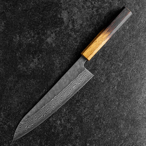 Gyuto 440C Nashiji Damascus Yaki Urushi Handle 210mm-[Musashi]-[Japanese-Kitchen-Knives]