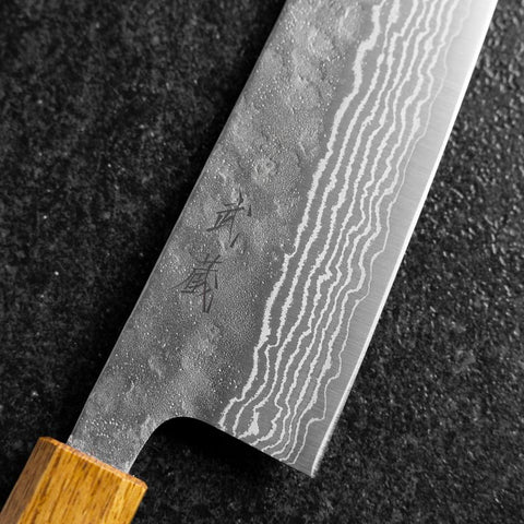 Gyuto 440C Nashiji Damascus Yaki Urushi Handle 210mm-[Musashi]-[Japanese-Kitchen-Knives]