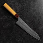 Gyuto 440C Nashiji Damascus Zelkova Handle 210mm (8.3”)-[Musashi]-[Japanese-Kitchen-Knives]