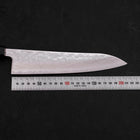 Gyuto AUS-10 Mirror Tsuchime Damascus Buffalo Teak Handle 210mm (8.3”)-[Musashi]-[Japanese-Kitchen-Knives]