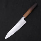 Gyuto AUS-10 Mirror Tsuchime Damascus Yaki Urushi Handle 180mm (7”)-[Musashi]-[Japanese-Kitchen-Knives]