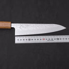 Gyuto AUS-10 Mirror Tsuchime Damascus Yaki Urushi Handle 180mm (7”)-[Musashi]-[Japanese-Kitchen-Knives]