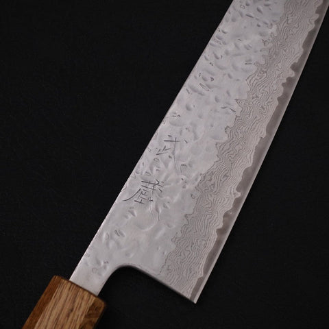 Gyuto AUS-10 Mirror Tsuchime Damascus Yaki-Urushi Handle 240mm (9.4”)-[Musashi]-[Japanese-Kitchen-Knives]