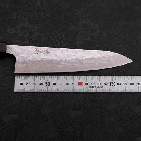 Gyuto AUS-10 Nashiji Damascus Ebony Handle 180mm (7”)-[Musashi]-[Japanese-Kitchen-Knives]
