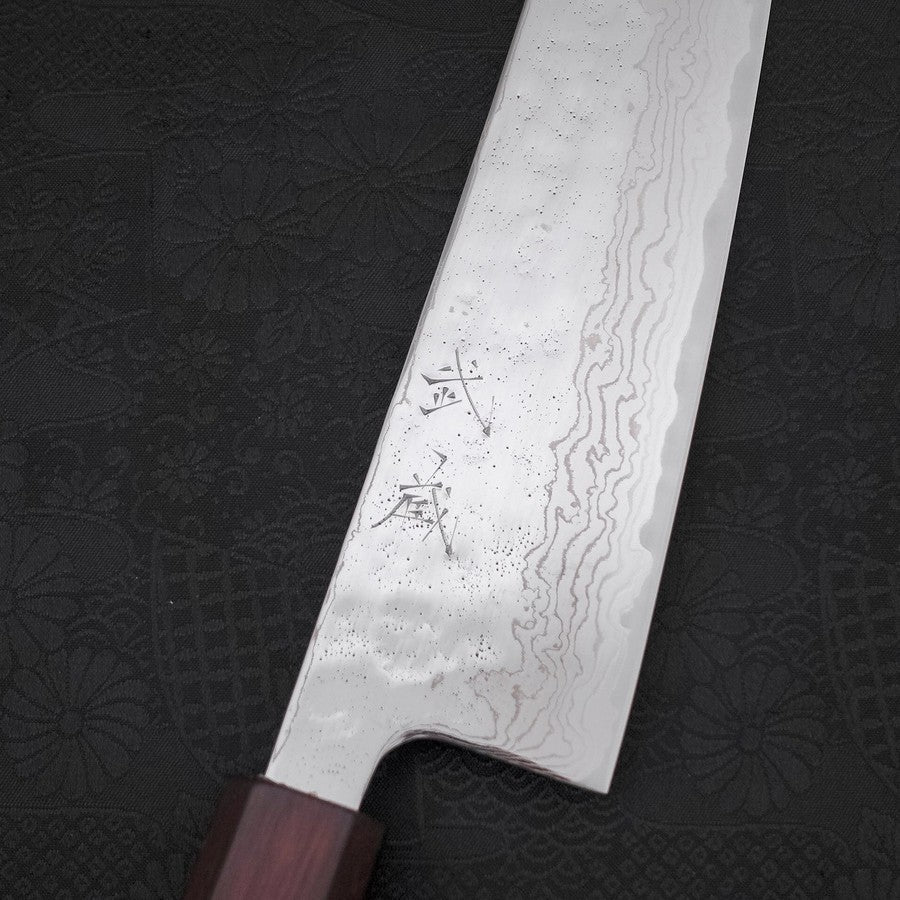 Gyuto AUS-10 Nashiji Damascus Purple Urushi Handle 210mm (8.3