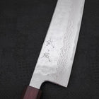 Gyuto AUS-10 Nashiji Damascus Purple Urushi Handle 210mm (8.3”)-[Musashi]-[Japanese-Kitchen-Knives]