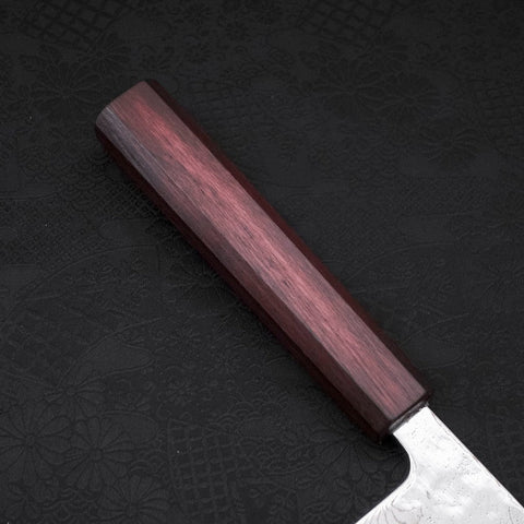 Gyuto AUS-10 Nashiji Damascus Purple Urushi Handle 210mm (8.3”)-[Musashi]-[Japanese-Kitchen-Knives]