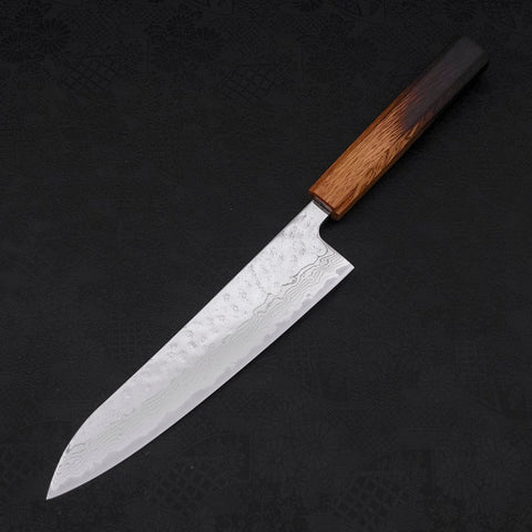 Gyuto AUS-10 Nashiji Damascus Yaki Urushi Handle 210mm (8.3”)-[Musashi]-[Japanese-Kitchen-Knives]