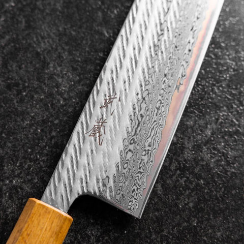 Gyuto AUS-10 Nawame Damascus Yaki Urushi Handle 240mm-[Musashi]-[Japanese-Kitchen-Knives]
