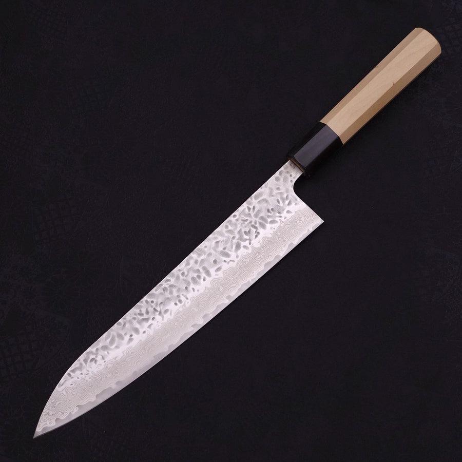 Gyuto AUS-10 Tsuchime Damascus Buffalo Magnolia Handle 240mm-AUS-10-Damascus-Japanese Handle-[Musashi]-[Japanese-Kitchen-Knives]