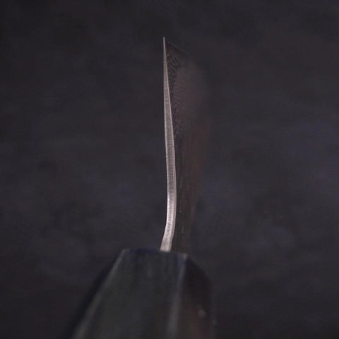 Gyuto AUS-10 Tsuchime Damascus Dark-Blue Urushi Handle 240mm (9.4”)-[Musashi]-[Japanese-Kitchen-Knives]