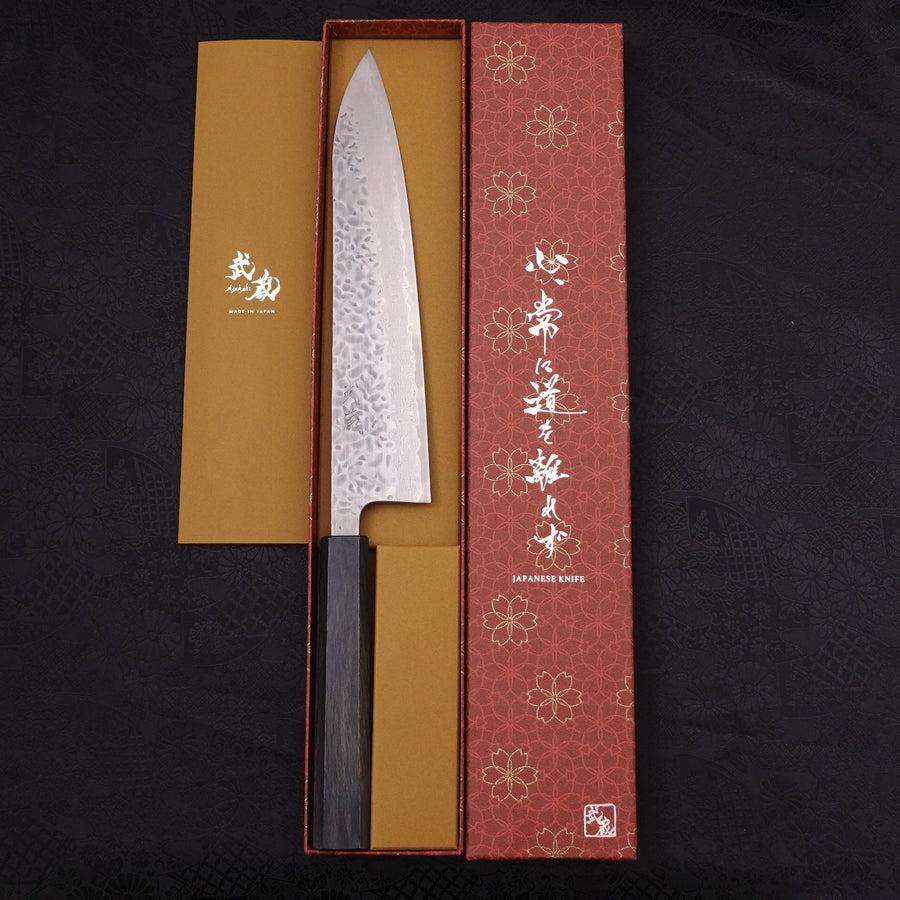 牛刀 AUS-10 槌目ダマスカス 燦藍漆柄 240mm – MUSASHI