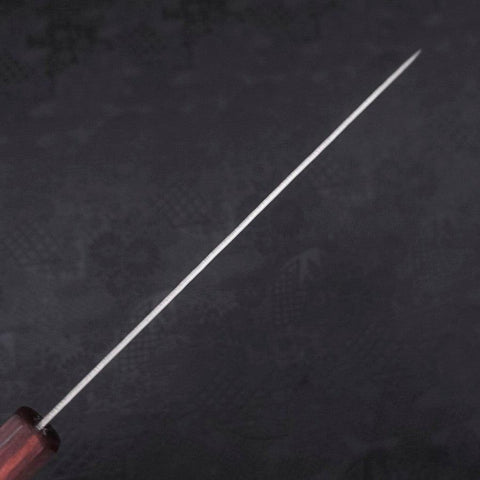 Gyuto AUS-10 Tsuchime Damascus Purple Urushi Handle 210mm (8.3”)-[Musashi]-[Japanese-Kitchen-Knives]